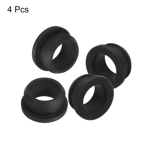 MECCANIXITY 4Pcs Snap Rubber Grommet Hole Plug, Anti-Scratch Seal for Electrical Box, 25mm Mount Dia, Black