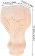 4pcs Set, 12x6cm, FOMIYES Solid Wood Furniture Legs Carved Unpainted Wooden Replacement Legs for Sofa, Tv Stand