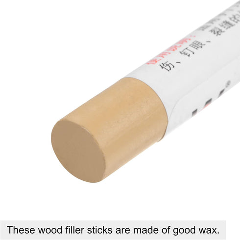 uxcell Wood Wax Filler Stick, Light Sandy Brown Furniture Crayons for Wooden Repair, Touch Up Wax Paint Pens