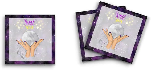Sticky Notes 12 Pack, 3"x3", 50 Sheets/Pad, Reach for The Stars Moon Crystal Ball, Cute Funny Memo Note Pads