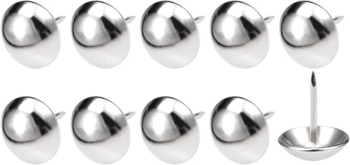 Upholstery Nail Tacks (16x20x5mm) 100Pcs, Iron Round Thumb Push Pins for Home Kitchen Furniture, Silver Tone