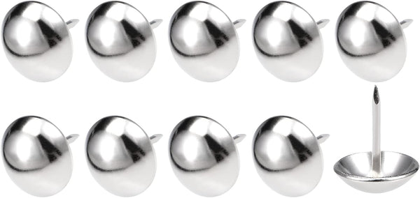 Upholstery Nail Tacks (16x20x5mm) 100Pcs, Iron Round Thumb Push Pins for Home Kitchen Furniture, Silver Tone