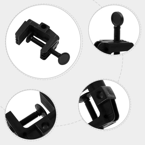 2 Pcs Desk Clamp Work Light Mounting Bracket, Heavy-duty Plastic Table Mounting Clamp for Desk Lamp, Tablet Holder