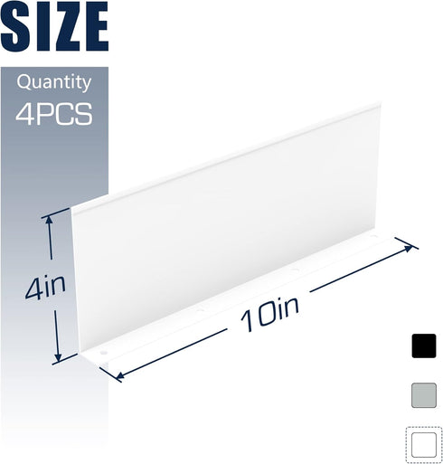Gutter Valley Splash Guard,Aluminum Rain Diverter Roofing Gutter Splash Guards for Valley,Corner or Straight,10 Inch Each (4 Pcs White)