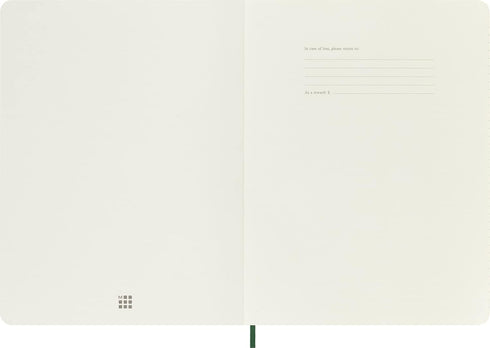 Moleskine Classic Soft Cover Notebook: XL (7.5" x 9.5") Ruled/Lined, Myrtle Green, 192 Pages