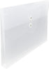 JAM PAPER Clear Plastic Envelopes with Button & String Tie Closure, Legal Booklet, 12/Pack