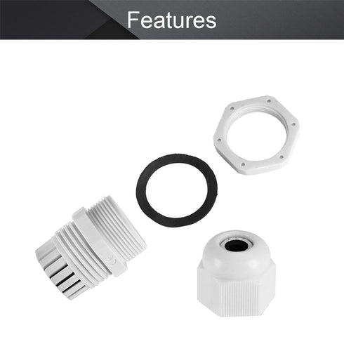 Fielect 4Pcs M20 Cable Gland, Plastic Waterproof Cable Glands Joints Adjustable Connector for 6-12mm Dia Cable