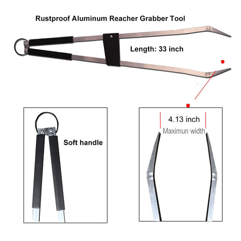 Long Trash & Garbage Picker Grabber Tool - Lightweight Aluminium Litter Pick Up Stick, Garden Nabber