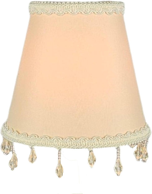 CSO-1047-5BG 3 5 4.5, Royal Designs, Inc. Beaded Hardback Empire Chandelier Shade with Designer Trim, x x Beige