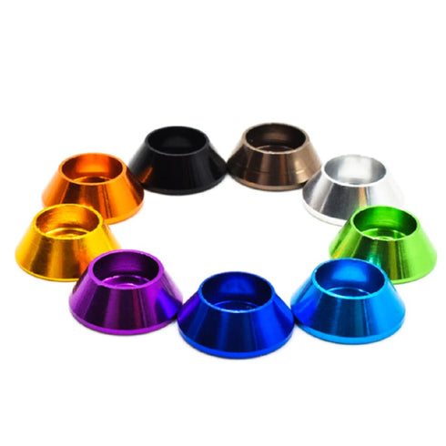 20pcs M6 Cone Cup Washers, Anodized Aluminum Alloy Screw Gasket Countersunk Washers (Black)