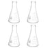 PATIKIL 4 Pcs 250ml Narrow Mouth Graduated Erlenmeyer Flask, Borosilicate Glass for Lab Experiment Chemistry