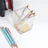 Clear Acrylic Body Bright Yellow Gold Tone Sticky Memo Pad Holder and Pen Holder Set for Office School Home Desk