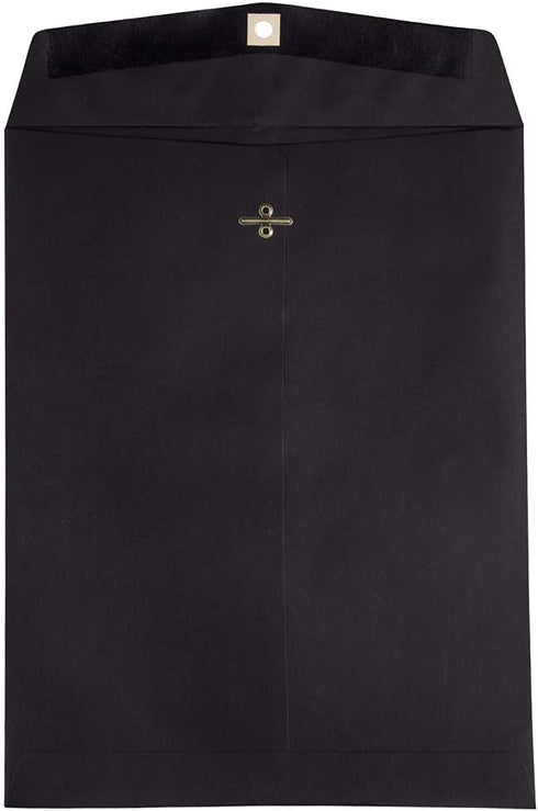 JAM PAPER 10 x 13 Open End Catalog Envelopes with Clasp Closure - Smooth Black - 50 Pack
