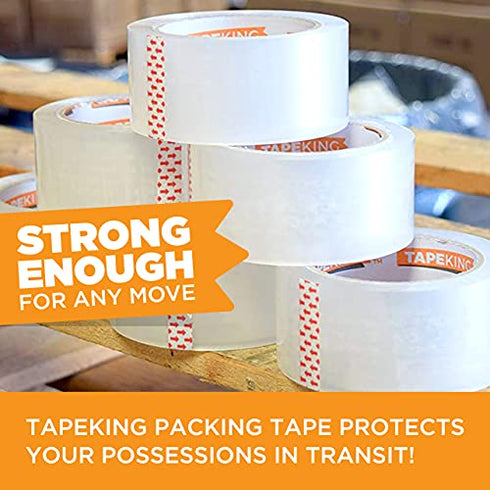 Tape King Clear Packing Tape - 60 Yards Per Roll, Pack of 6 Rolls, Heavy Duty Adhesive for Moving, Packaging & Shipping