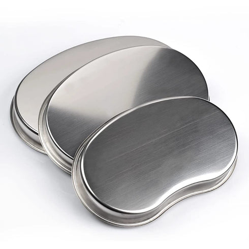 Kidney Shaped Stainless Steel Tray, Safety Rimmed Curved Tray for Dental Lab Instruments Surgical Trays