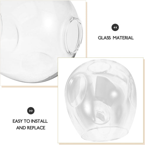 6.10X5.90X5.90In Mikikit Hanging Lamp Shade Glass Pendant Lamp Shade Decorative Replacement Ceiling Cover Light