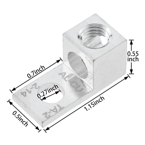 10PCS Aluminum Mechanical Wiring Piece Set, 2AWG TA-2 1B2U, Aluminum Alloy Terminal Mechanical Wiring