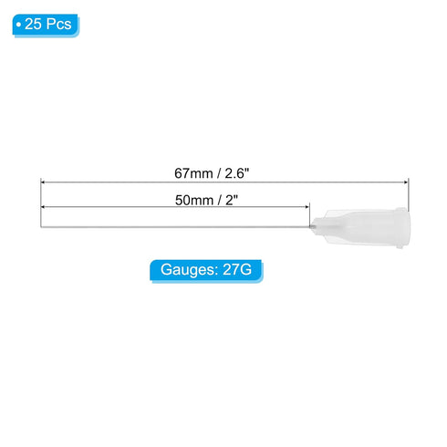 PATIKIL Blunt Tip Dispensing Needles 2 Inch, 25 Pcs 27G Industrial Liquid Dispenser Needle with Lure Lock for Refilling Liquid Inks Adhesive Glue