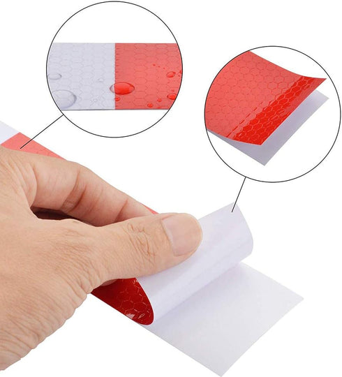 2" X 164FT DOT-C2 Reflective Tape - 6" Red x 6" White Waterproof Conspicuity Tape for Trailers, Cars, Trucks