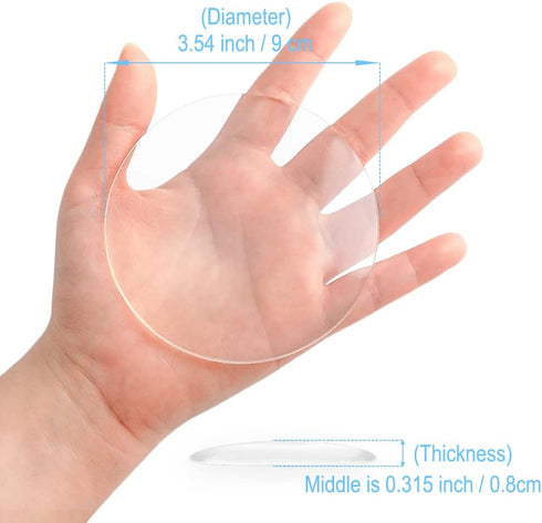 Transparent Door Stopper Wall Protector, 3 Pcs Large Round Door Knob Shield, 3.54 Inches Soft Rubber Bumper, Clear