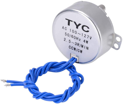 2PCS Synchronous Motor 50/60Hz AC 100~127V CCW/CW 4W with 7mm Flexible Coupling Connector, 6ft Power Cord