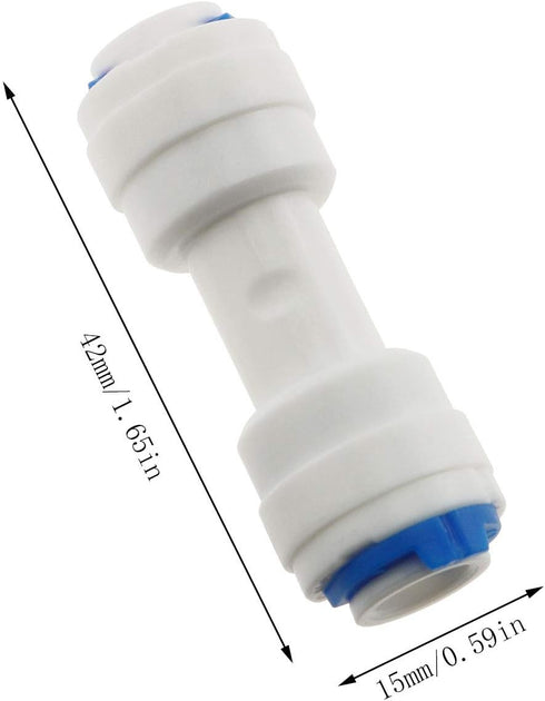 E-outstanding 5-Pack RO Water System Equal Straight 1/4" Plastic Quick Pipe Fitting Reverse Osmosis Connector by E-outstanding