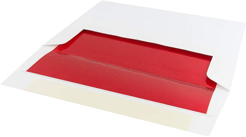 JAM PAPER A6 Foil Lined Invitation Envelopes - 50/Pack - 4 3/4 x 6 1/2 - White with Red Foil