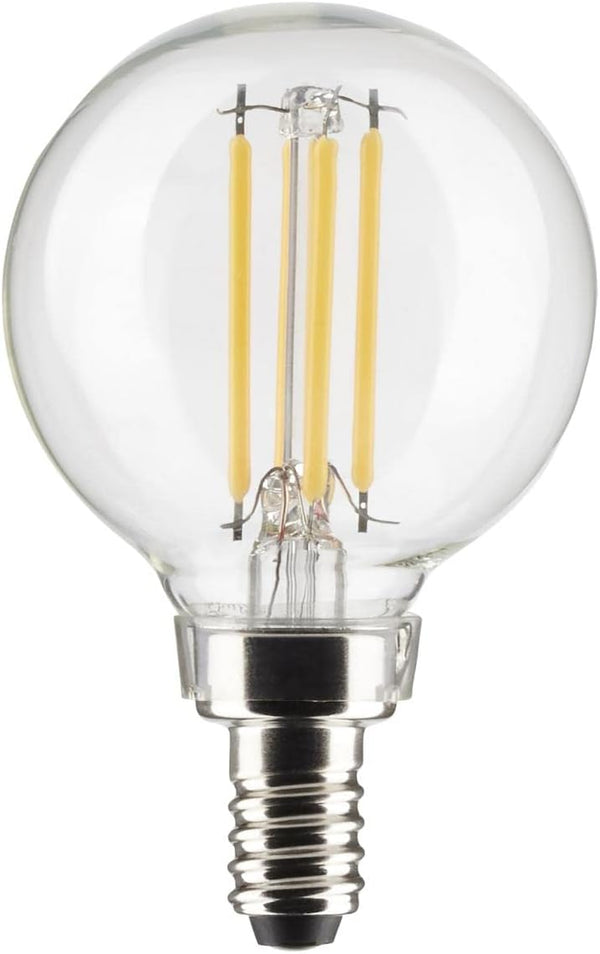 Satco 4-Watt LED E12 Light Bulb, 4000K, Dimmable, 15000 Hour Rating