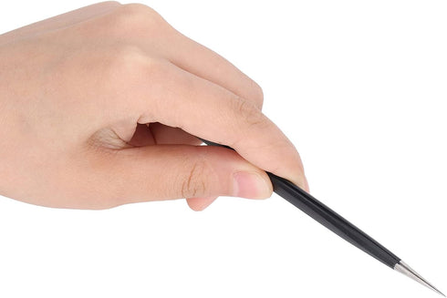 Static Resistant Tweezer, Precision HRC40-45 Thermal Insulation Stainless Steel for Electronics Repair, Soldering