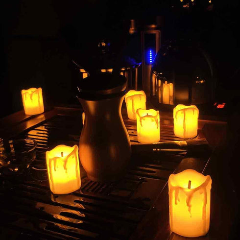 YASENN LED Tea Lights Candles, Battery Operated Flameless Candle, 12 Pack for Halloween Thanksgiving Christmas