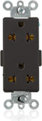 Leviton 5835-E Decora Plus Straight Blade and Europlug Receptacles, Commercial Specification Grade, 16 Amp, 250 Volt,