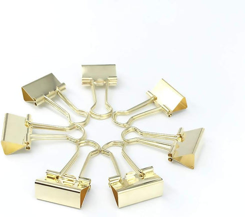 Gold Binder Paper Clips - Small 3/4 inch Width Clips, 80 Pack for Office School Supplies