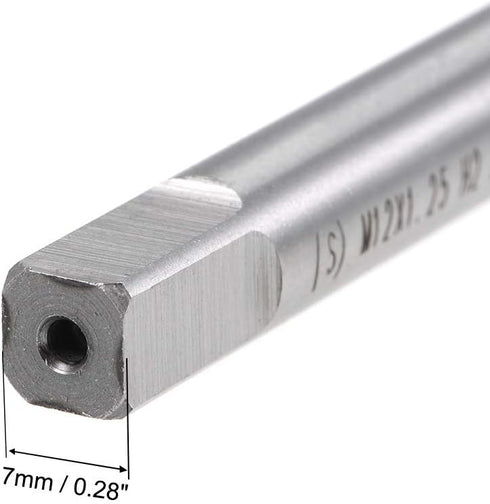 uxcell M12 Left Hand Metric Machine Tap, 1.25 Pitch, High Speed Steel Tapping Tool
