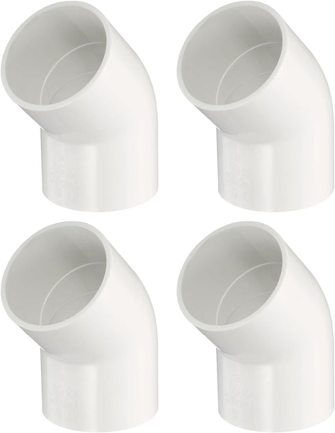 uxcell 4pcs 1.5" 45 Degree Elbow Pipe Fittings, Furniture Construction Grade 2-Way