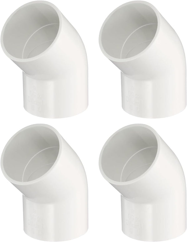 uxcell 4pcs 1.5" 45 Degree Elbow Pipe Fittings, Furniture Construction Grade 2-Way