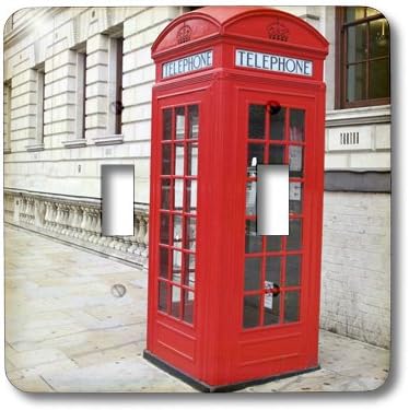 3dRose LLC lsp_56177_2 London's Famous Red Phone Booths, Double Toggle Switch