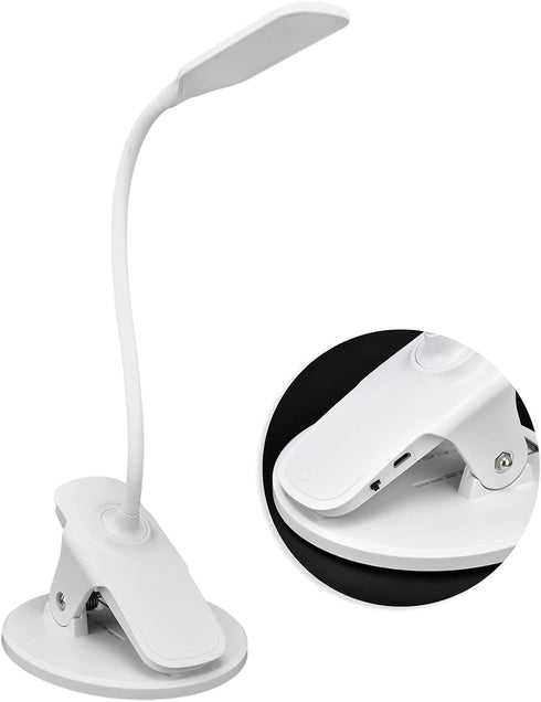 360 Topyond Desk Lamp with Clamp, Adjustable USB Clip Light, Eye Caring Reading Lamp with Heat-Resistant Base for Home