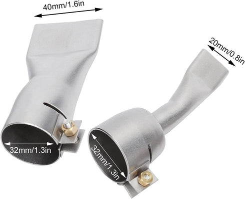 2Pcs Welding Gun Flat Nozzle - Stainless Steel Alloy Tips for Hot Air Torch Gun Soldering Supplies