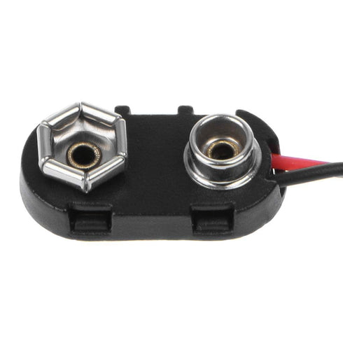 Black Red 9V Battery Clip Connector with Tinned Wire Leads, 150mm Outlets and Accessories