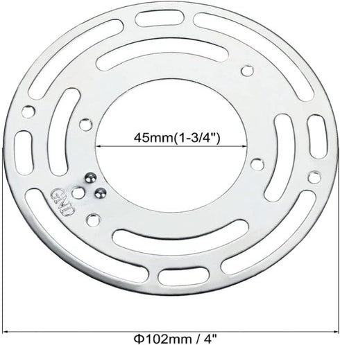 Tsurpcao 4" 4 Inch 4 Count Ceiling Light Fixture Mounting Bracket, Diameter, Universal, Zinc Plated Iron, Silver