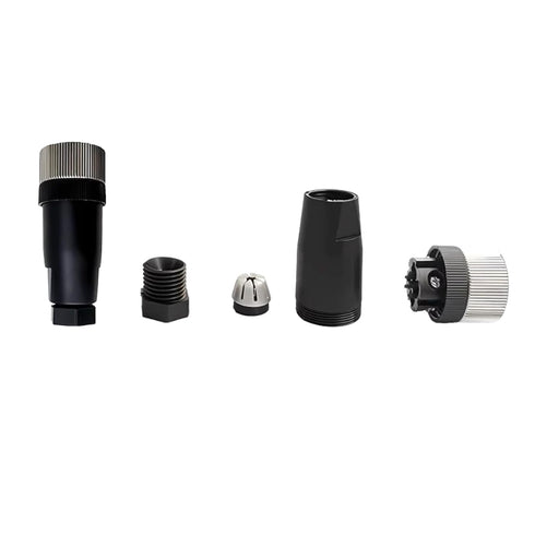 5Pcs M12 4 Pin Female Connector, Field Assembly Wireable Adapter 12mm IP67 Waterproof Straight Sensor A Code Unshielded