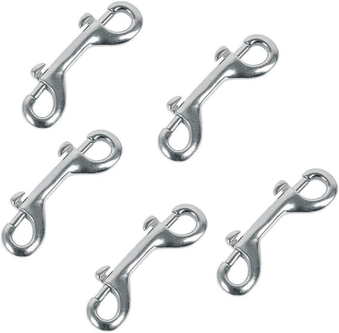5 Pack 3.5’’ Double Ended Bolt Snaps Hook, Zinc Alloy Trigger Clips for Key Holder, Nickel Plated