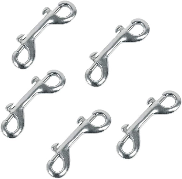 5 Pack 3.5’’ Double Ended Bolt Snaps Hook, Zinc Alloy Trigger Clips for Key Holder, Nickel Plated