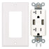 Baomain USB Outlet, Type A USB Wall Charger Outlet, Tamper Resistant, 3.1A 5VDC, 15A 120VAC, White