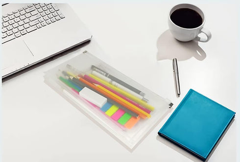 Plastic Envelopes with Zipper, 5 x 10 Clear Poly Envelope Folder, 20 Packs