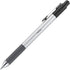 TUL BP3 Ballpoint, Retractable, Fine Point, 0.8 mm, Silver Barrel, Black Ink, Pack of 12