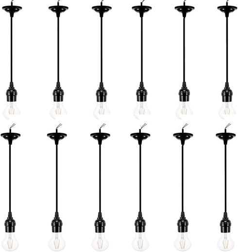 ACBungji 12 Packs Pendant Light Kit Cord, Hanging Light Socket Lamp Holder