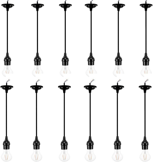 ACBungji 12 Packs Pendant Light Kit Cord, Hanging Light Socket Lamp Holder