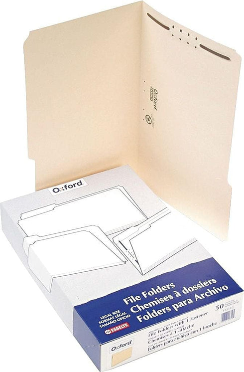 Pendaflex Manila Fastener Folders, Legal Size, 50/BX, 1 Fastener, 1/3 Cut (FM310EE)