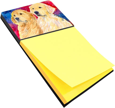 Carolines Treasures Large Multicolor Sticky Note Holder with Golden Retriever Design